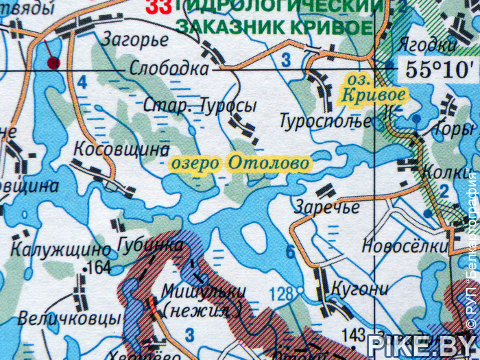 Карта глубин озера Паульское: информация и сведения о глубинах озера